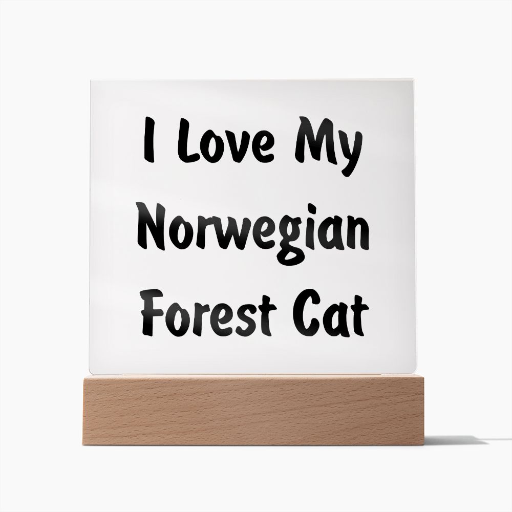 Love My Norwegian Forest Cat - Square Acrylic Plaque