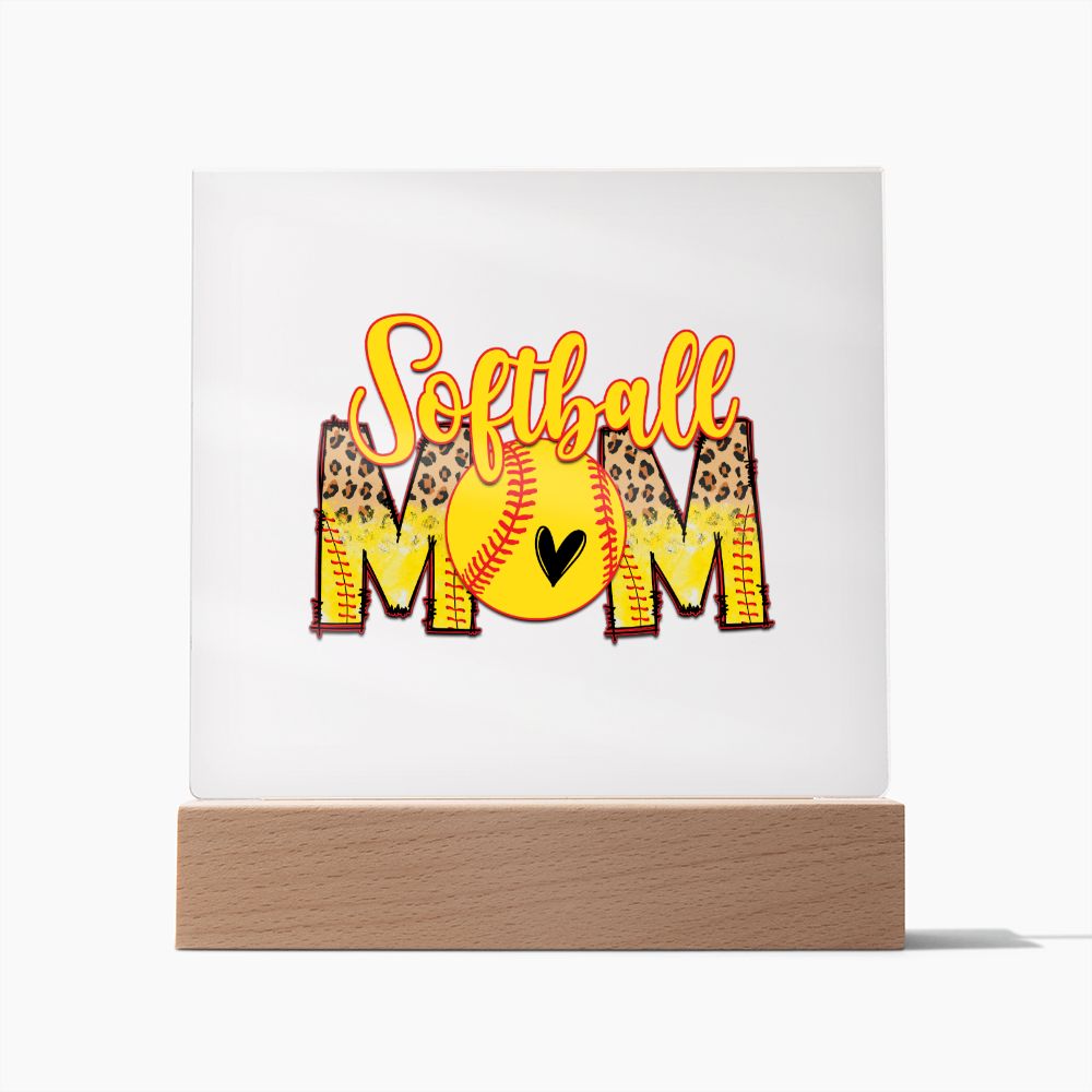 Softball Mom - Square Acrylic Plaque