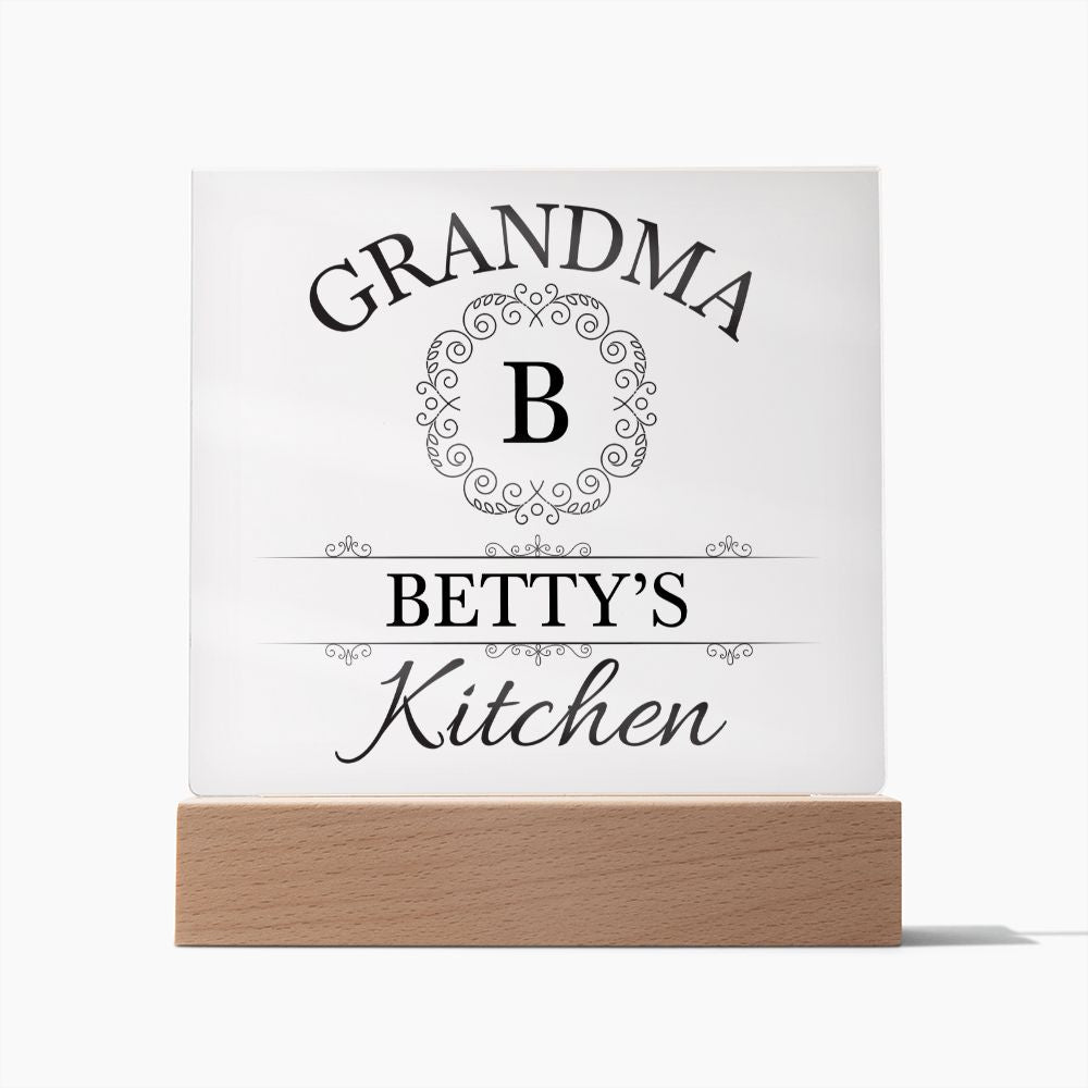 Grandma Betty's Kitchen - Square Acrylic Plaque