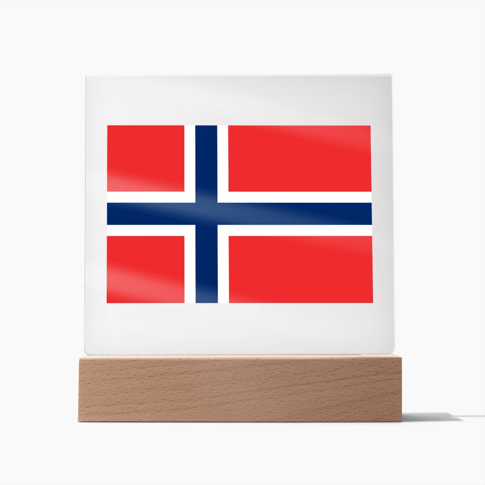 Norwegian Flag - Square Acrylic Plaque