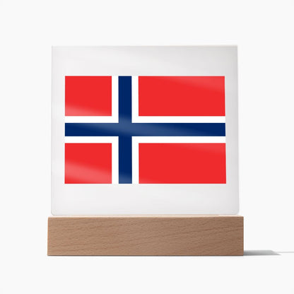 Norwegian Flag - Square Acrylic Plaque