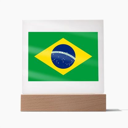 Brazilian Flag - Square Acrylic Plaque
