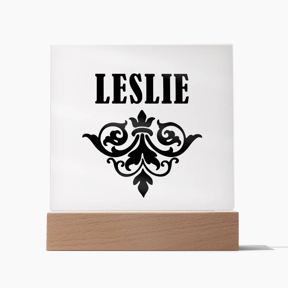 Leslie v01 - Square Acrylic Plaque