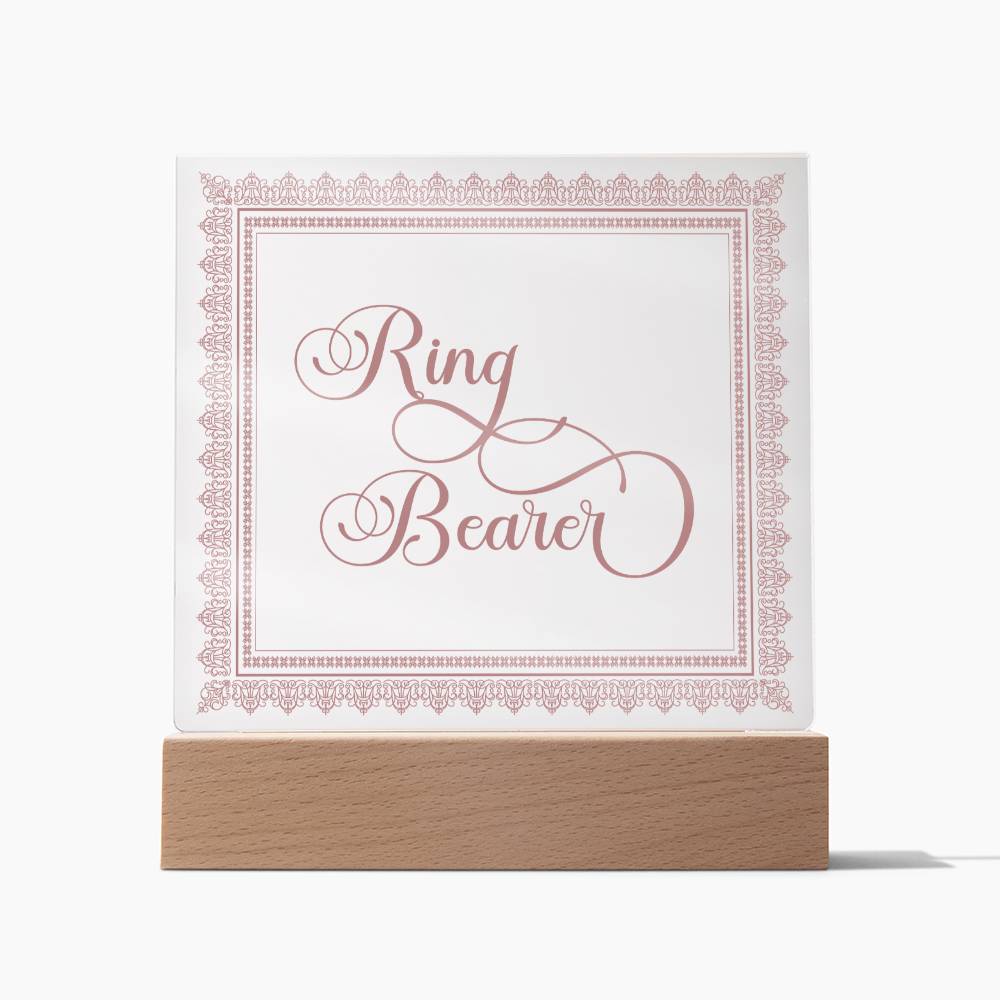 Ring Bearer (Rose) - Square Acrylic Plaque