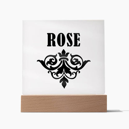 Rose v01 - Square Acrylic Plaque