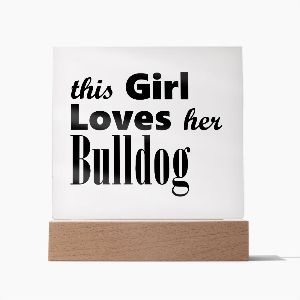 Bulldog - Square Acrylic Plaque
