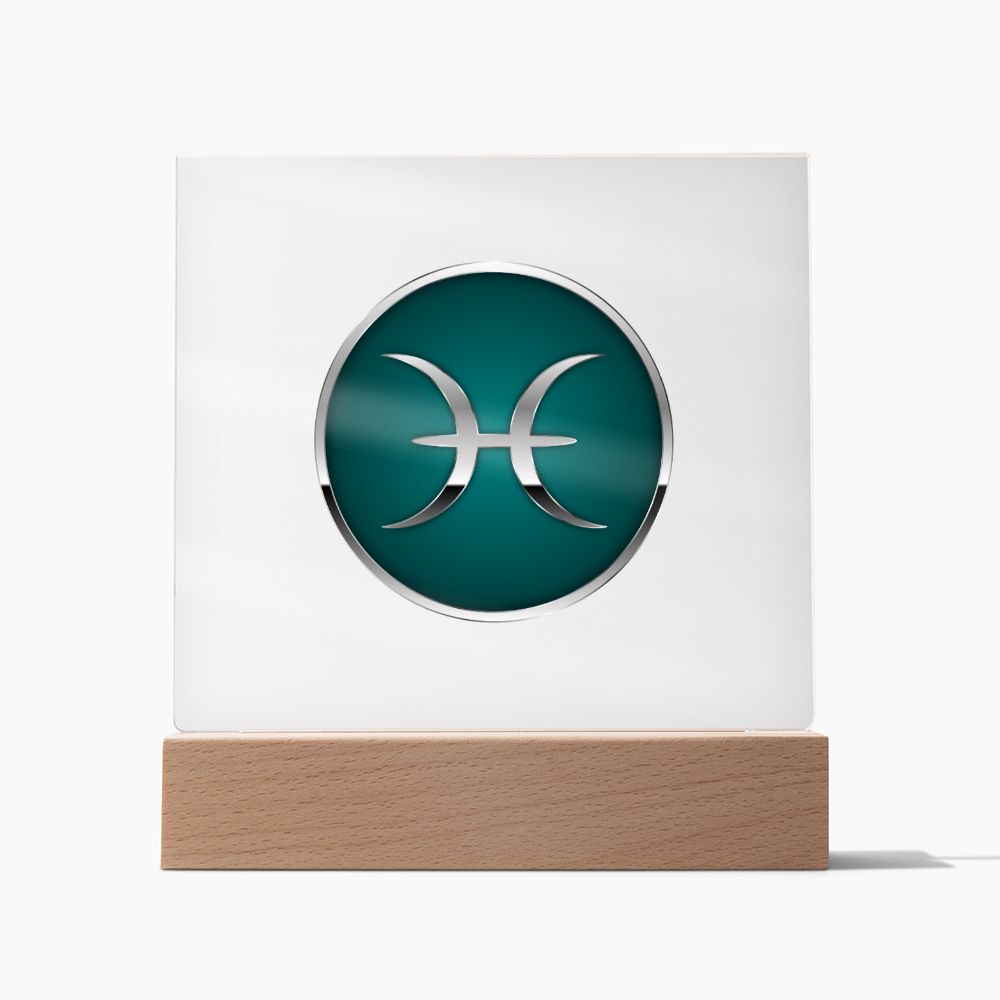 Zodiac Sign Pisces v2 - Square Acrylic Plaque