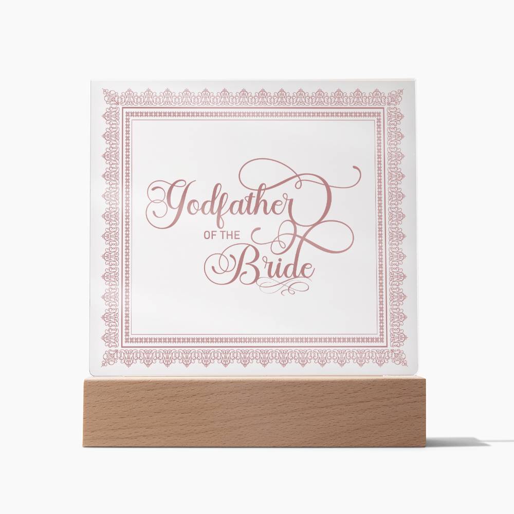 Godfather of the Bride (Rose) - Square Acrylic Plaque