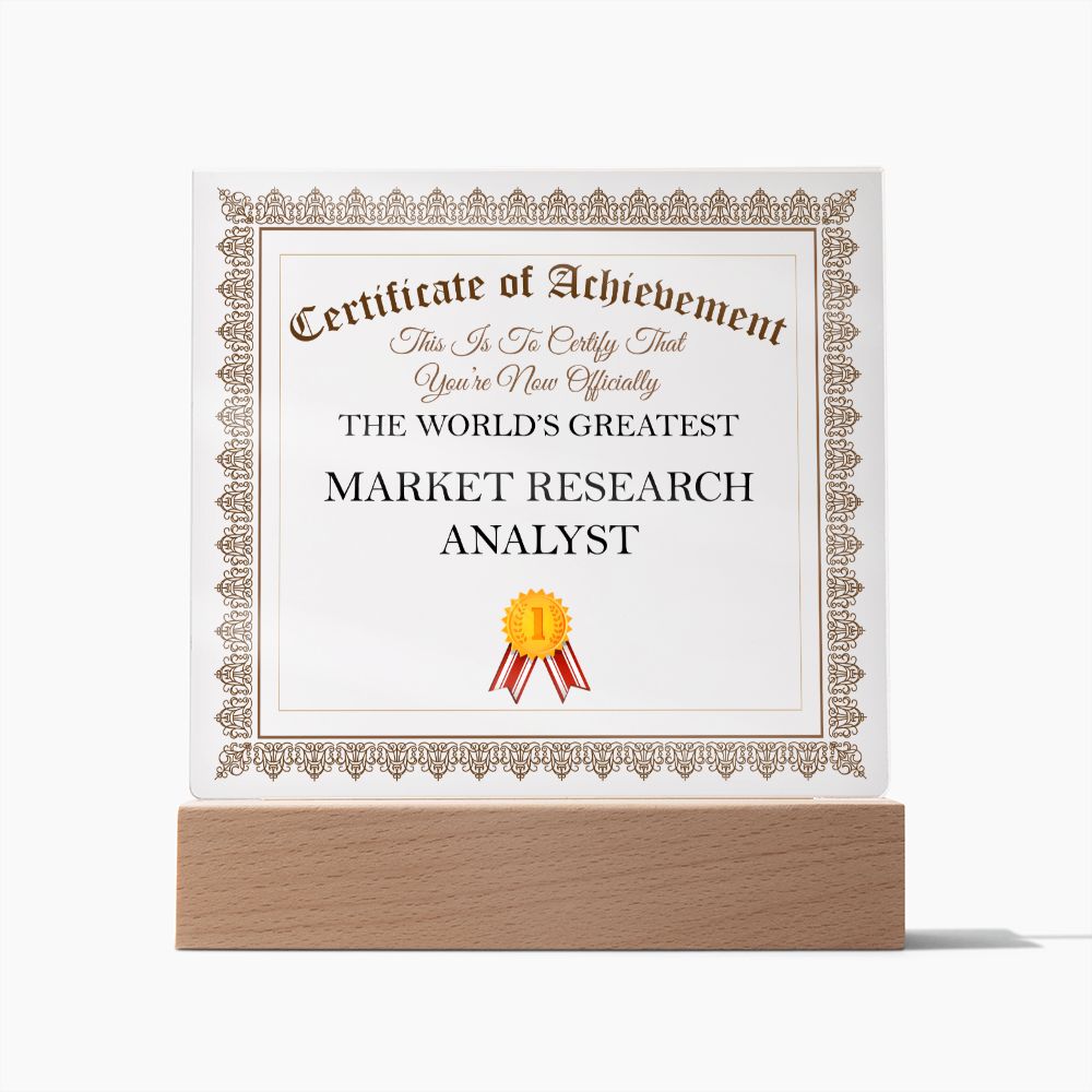 World's Greatest Market Research Analyst - Square Acrylic Plaque