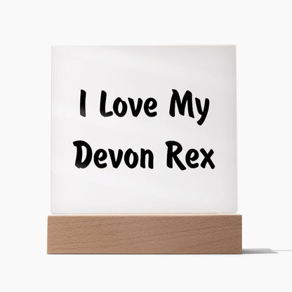 Love My Devon Rex - Square Acrylic Plaque