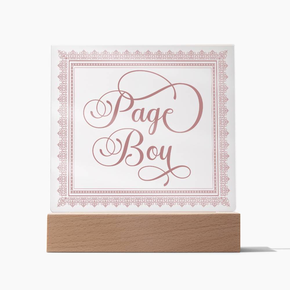 Page Boy (Rose) - Square Acrylic Plaque