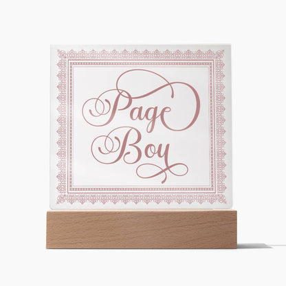 Page Boy (Rose) - Square Acrylic Plaque
