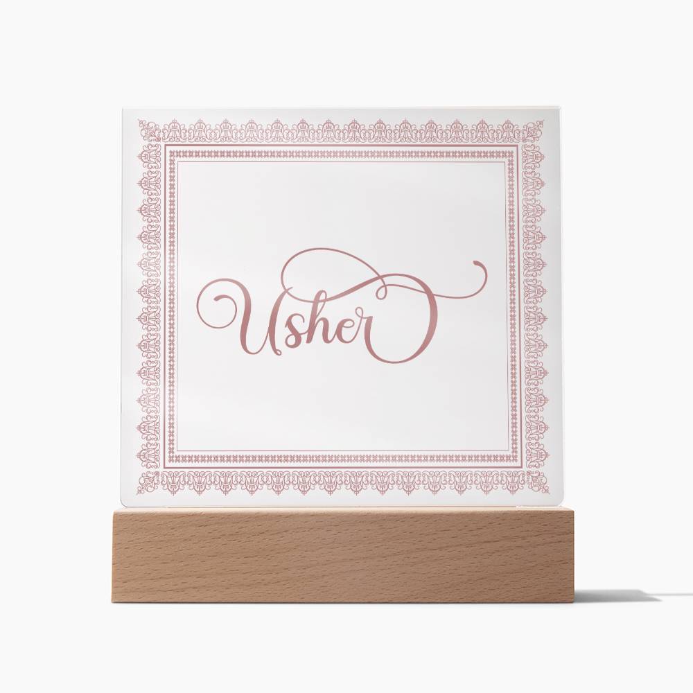 Usher (Rose) - Square Acrylic Plaque