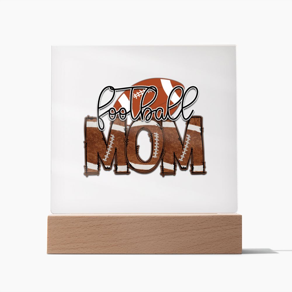 Football Mom v2 - Square Acrylic Plaque