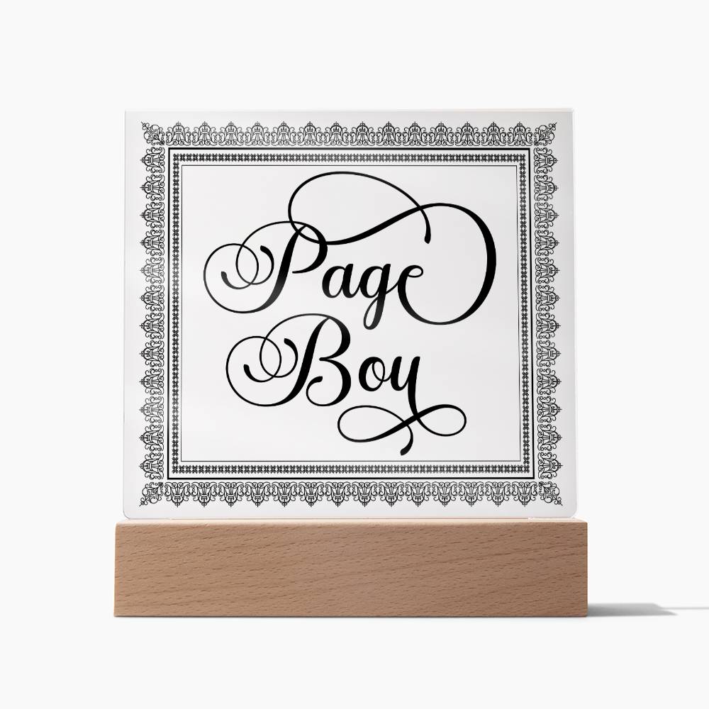 Page Boy (Black) - Square Acrylic Plaque