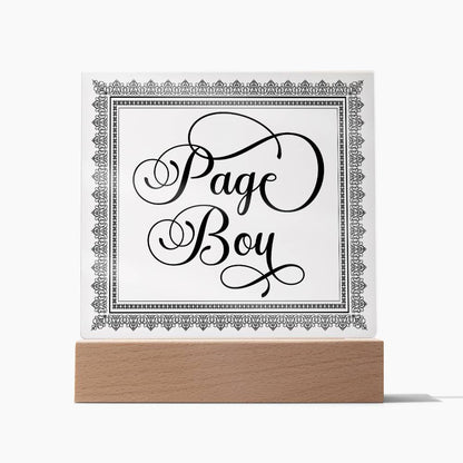 Page Boy (Black) - Square Acrylic Plaque