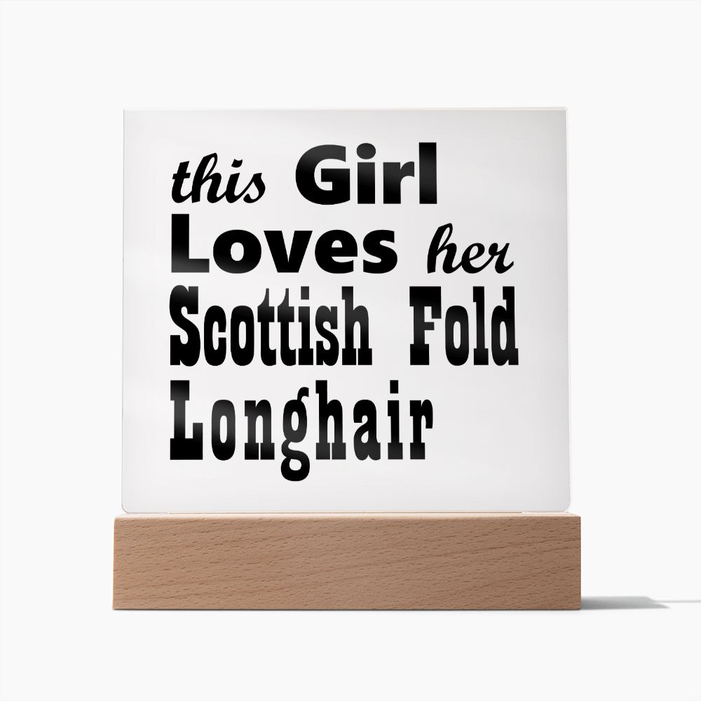 Scottish Fold Longhair - Square Acrylic Plaque