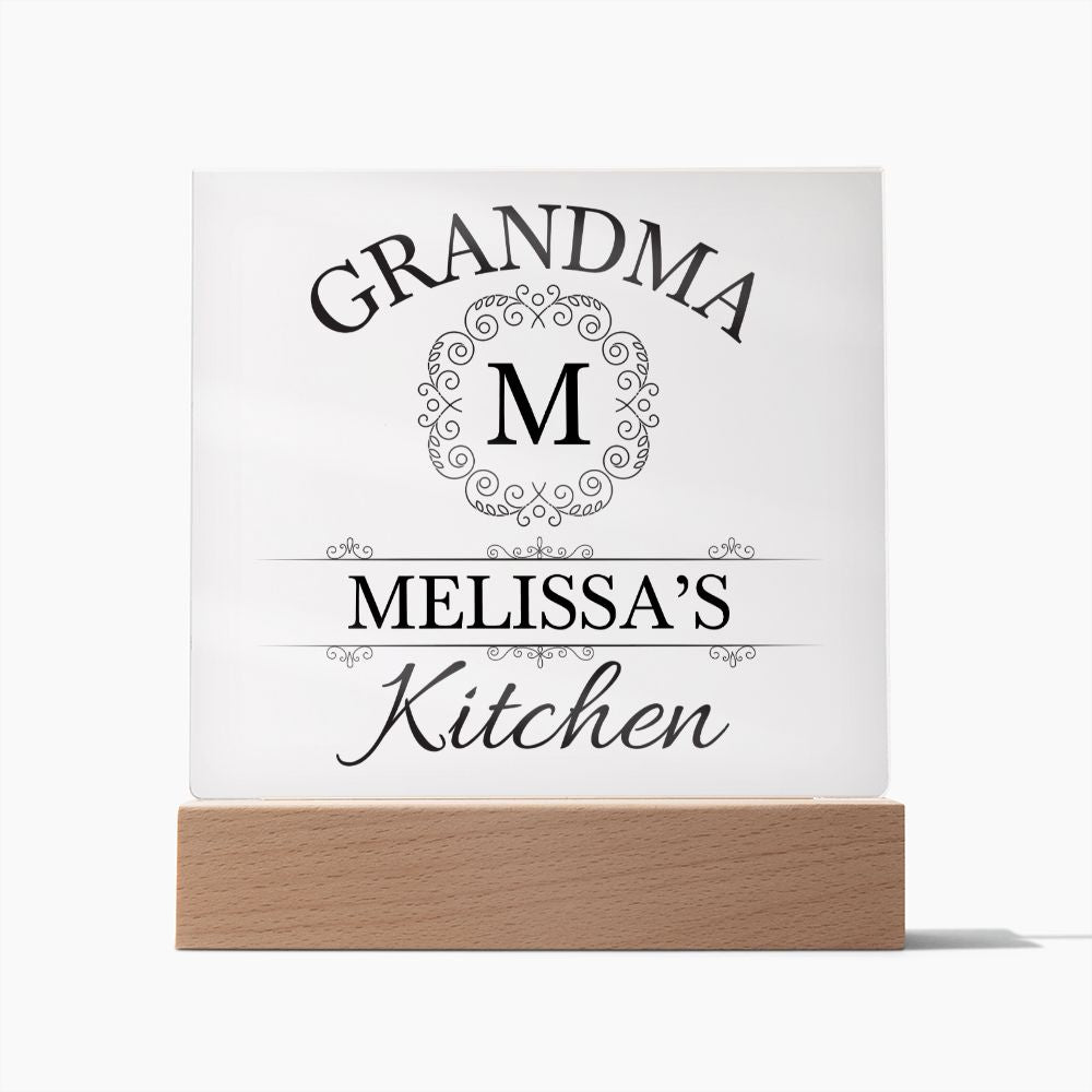 Grandma Melissa's Kitchen - Square Acrylic Plaque