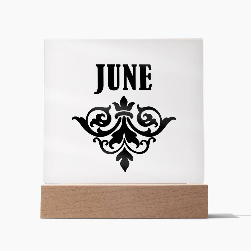 June v01 - Square Acrylic Plaque