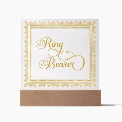 Ring Bearer (Gold) - Square Acrylic Plaque