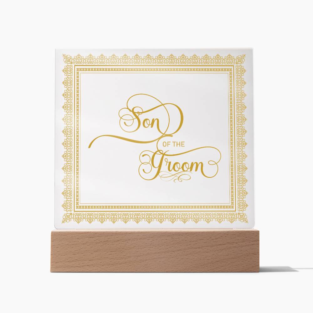 Son of the Groom (Gold) - Square Acrylic Plaque