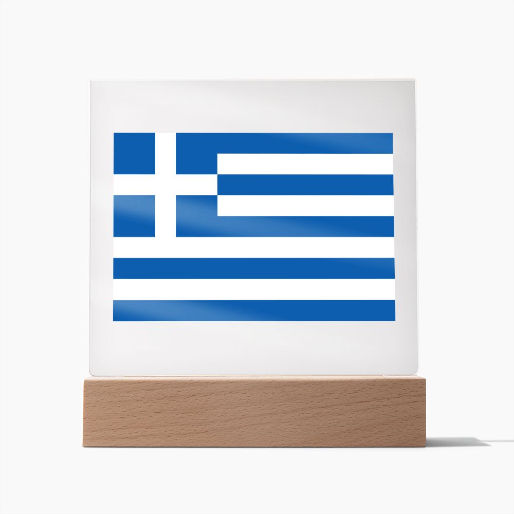 Greek Flag - Square Acrylic Plaque