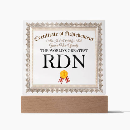 World's Greatest RDN - Square Acrylic Plaque