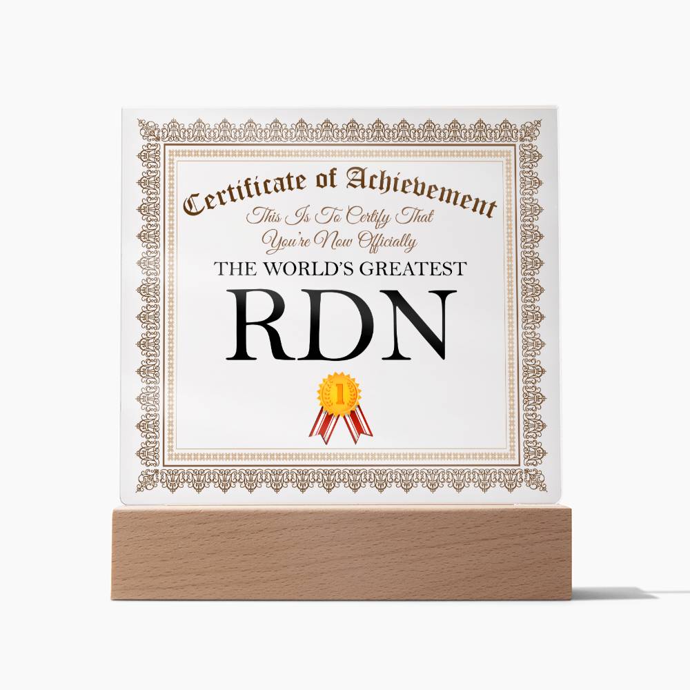 World's Greatest RDN - Square Acrylic Plaque