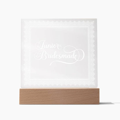 Junior Bridesmade (White) - Square Acrylic Plaque