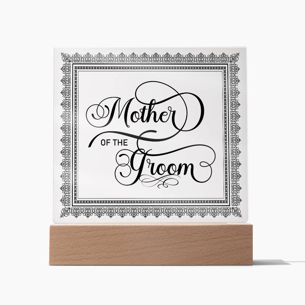 Mother of the Groom (Black) - Square Acrylic Plaque