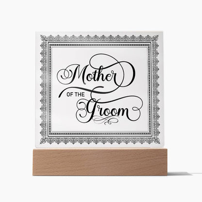 Mother of the Groom (Black) - Square Acrylic Plaque