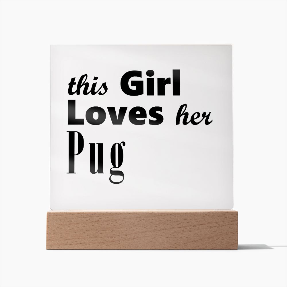Pug - Square Acrylic Plaque