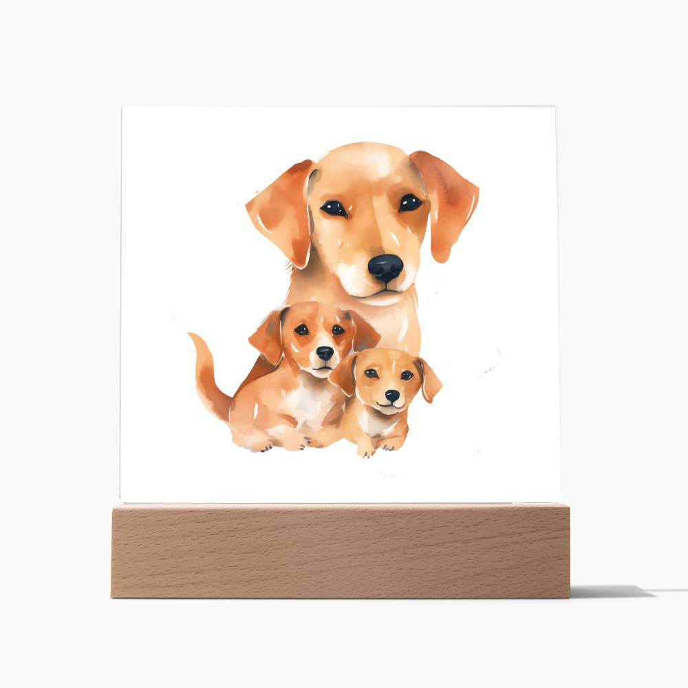 Dog Mom (Watercolor) 02 - Square Acrylic Plaque