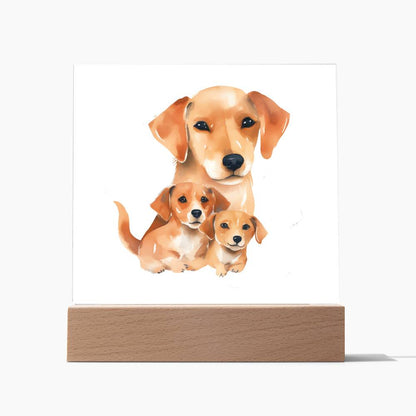 Dog Mom (Watercolor) 02 - Square Acrylic Plaque