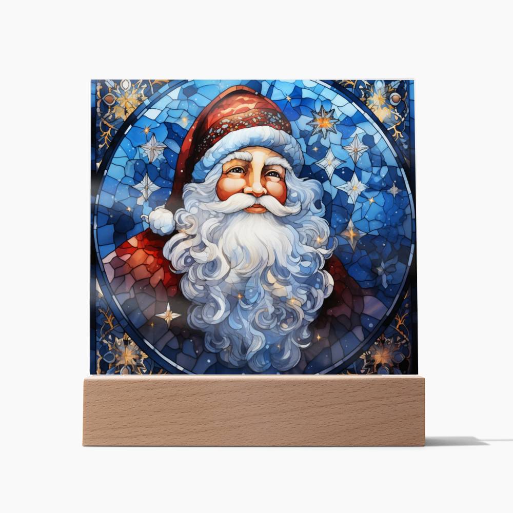 Christmas Stained Glass Design 007 - Square Acrylic Plaque