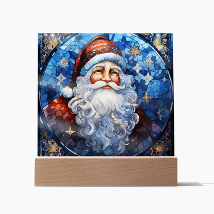 Christmas Stained Glass Design 007 - Square Acrylic Plaque