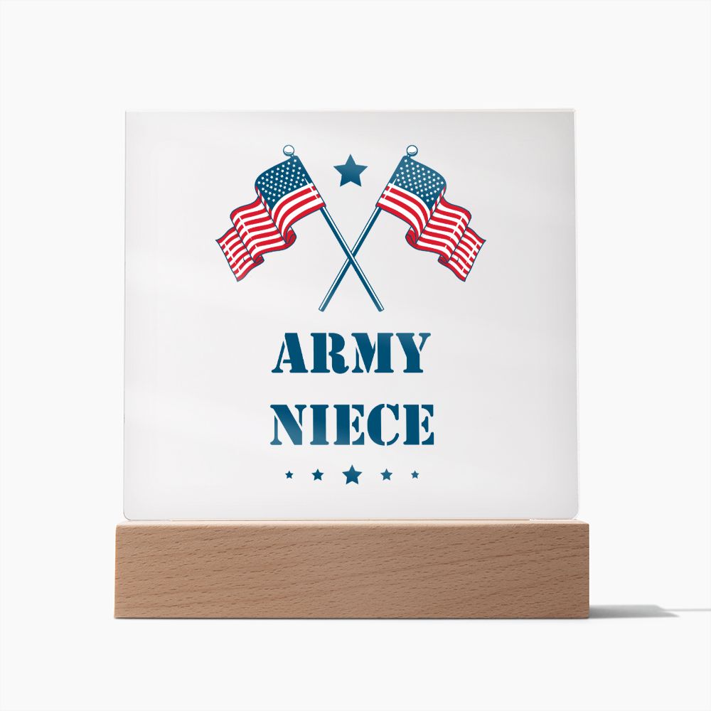 Army Niece - Square Acrylic Plaque
