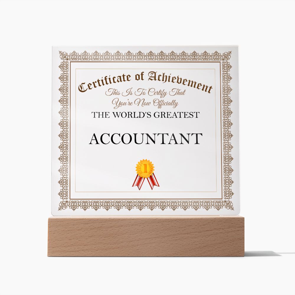 World's Greatest Accountant - Square Acrylic Plaque