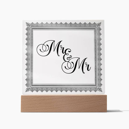 Mr & Mr (Black) - Square Acrylic Plaque