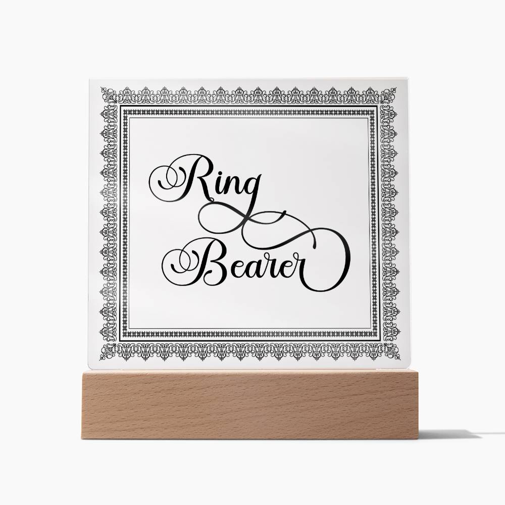Ring Bearer (Black) - Square Acrylic Plaque