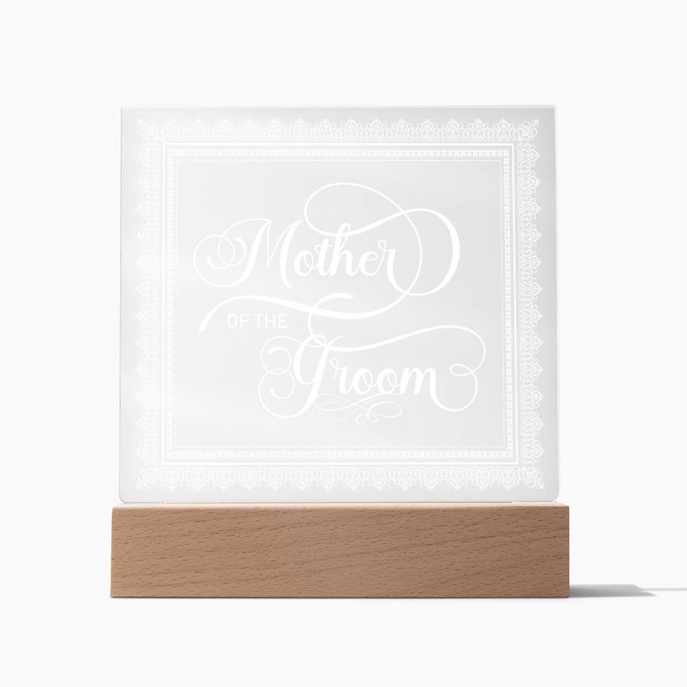 Mother of the Groom (White) - Square Acrylic Plaque