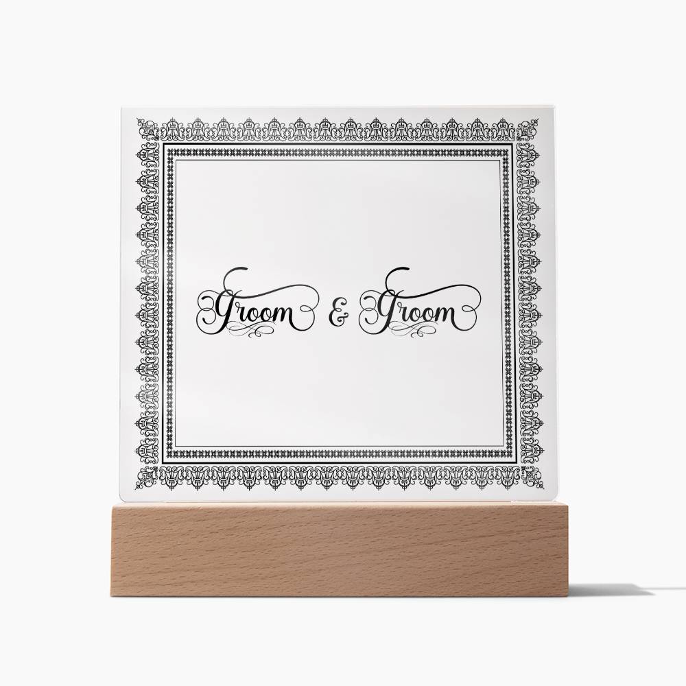 Groom & Groom (Black) - Square Acrylic Plaque