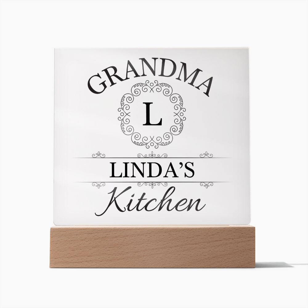 Grandma Linda's Kitchen - Square Acrylic Plaque