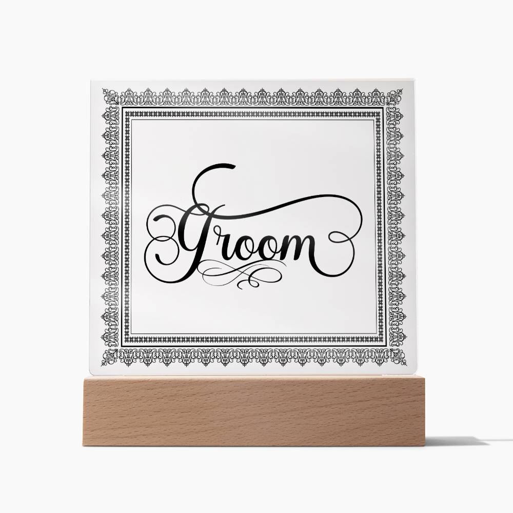 Groom (Black) - Square Acrylic Plaque