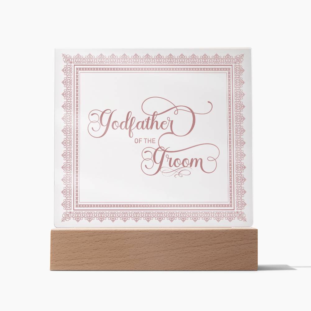 Godfather of the Groom (Rose) - Square Acrylic Plaque