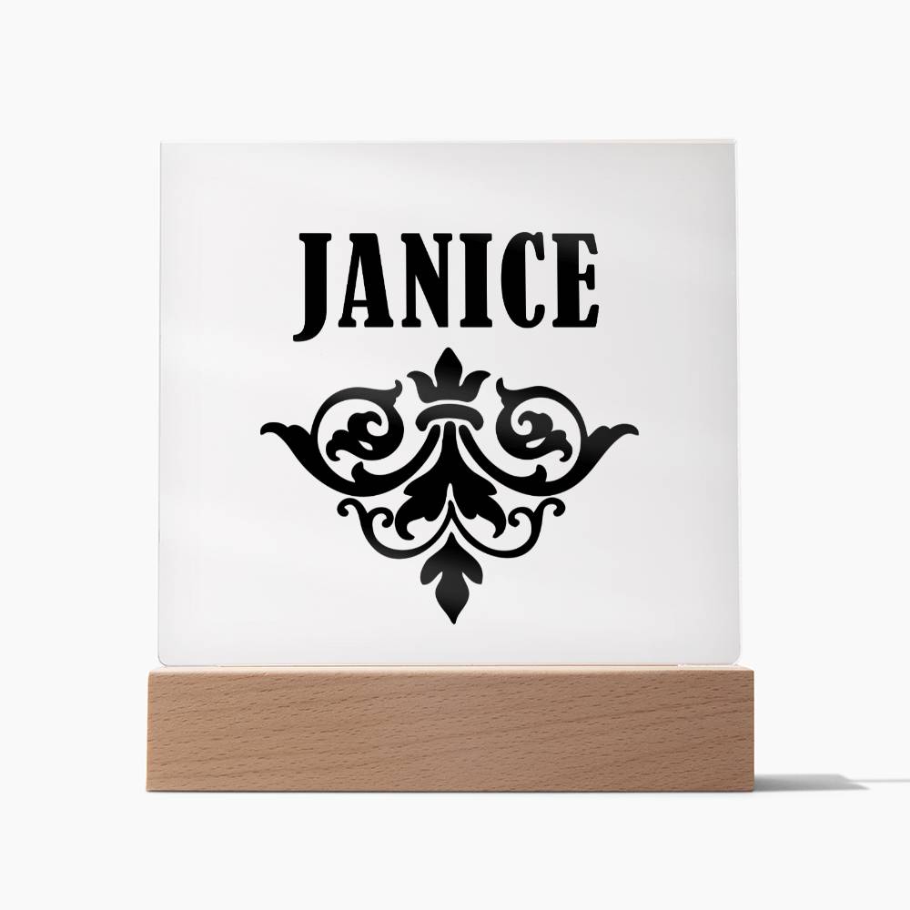 Janice v01 - Square Acrylic Plaque