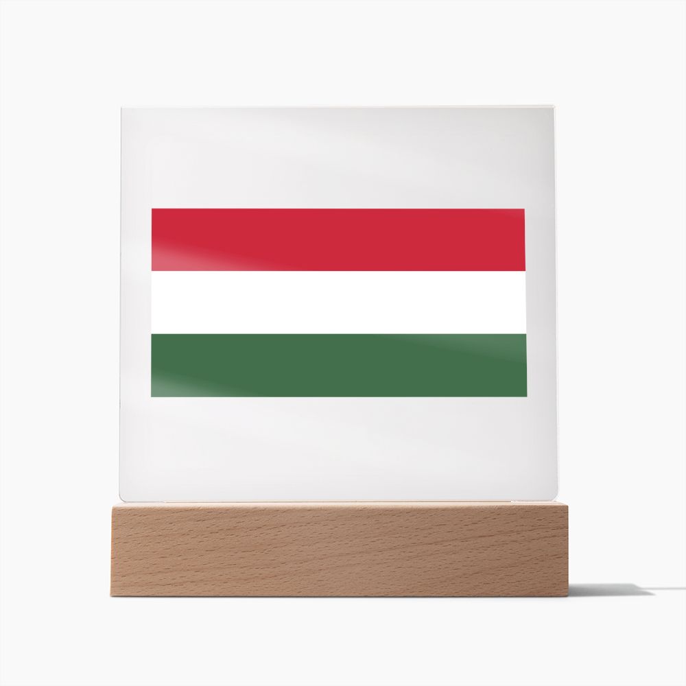 Hungarian Flag - Square Acrylic Plaque