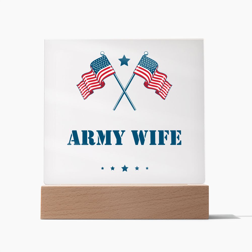 Army Wife - Square Acrylic Plaque