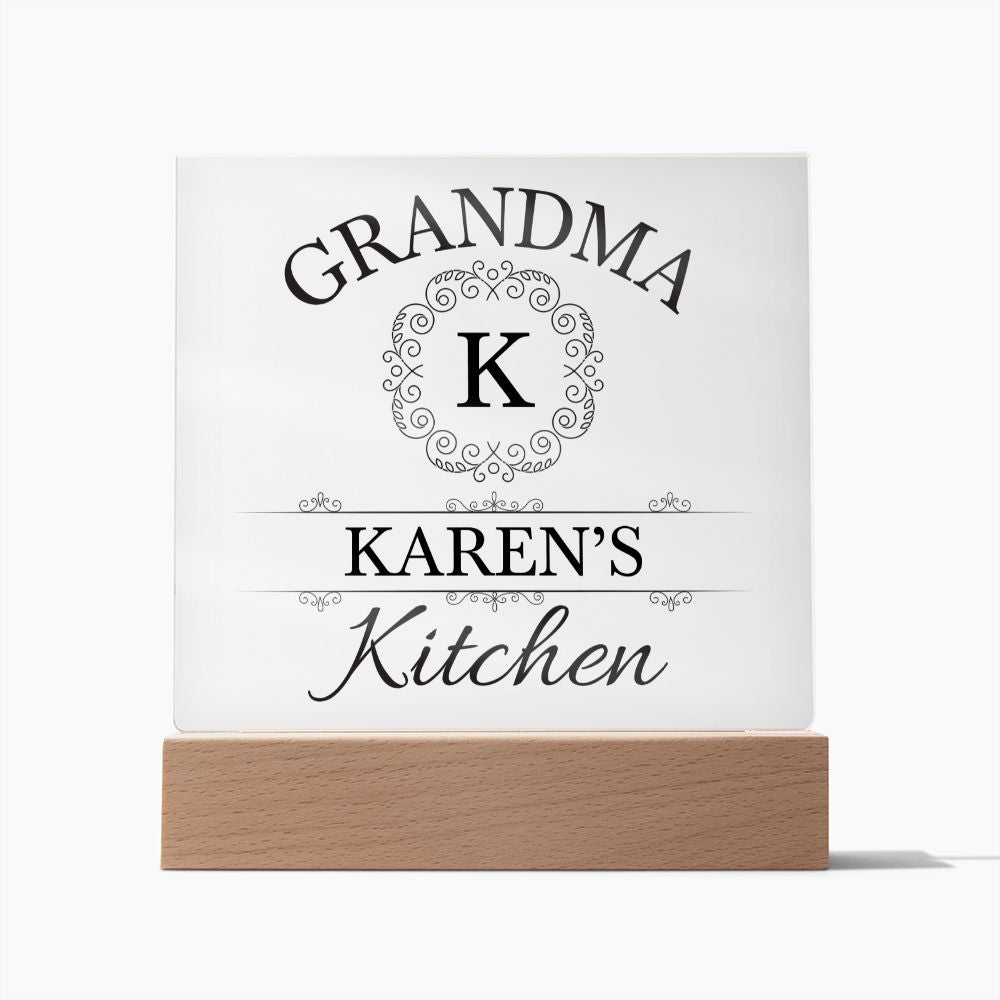 Grandma Karen's Kitchen - Square Acrylic Plaque