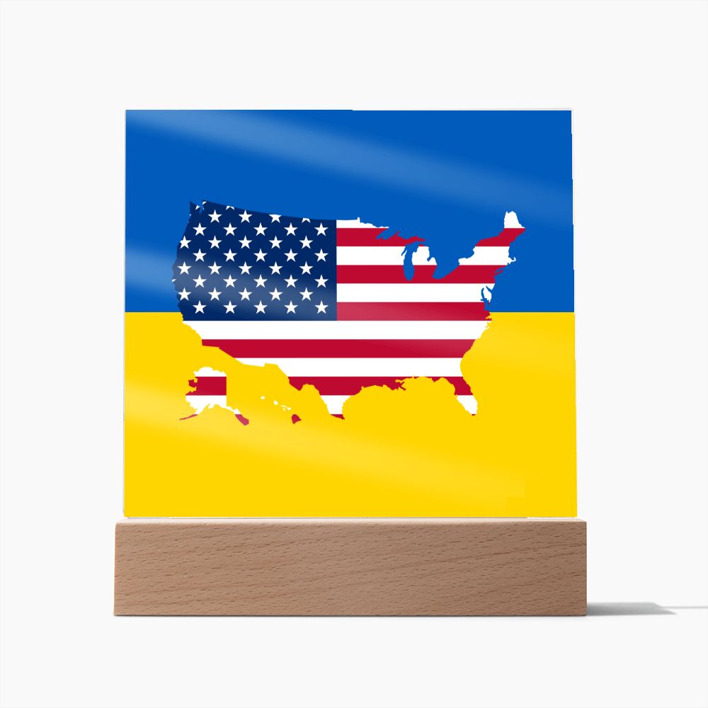 Ukrainian-American - Square Acrylic Plaque